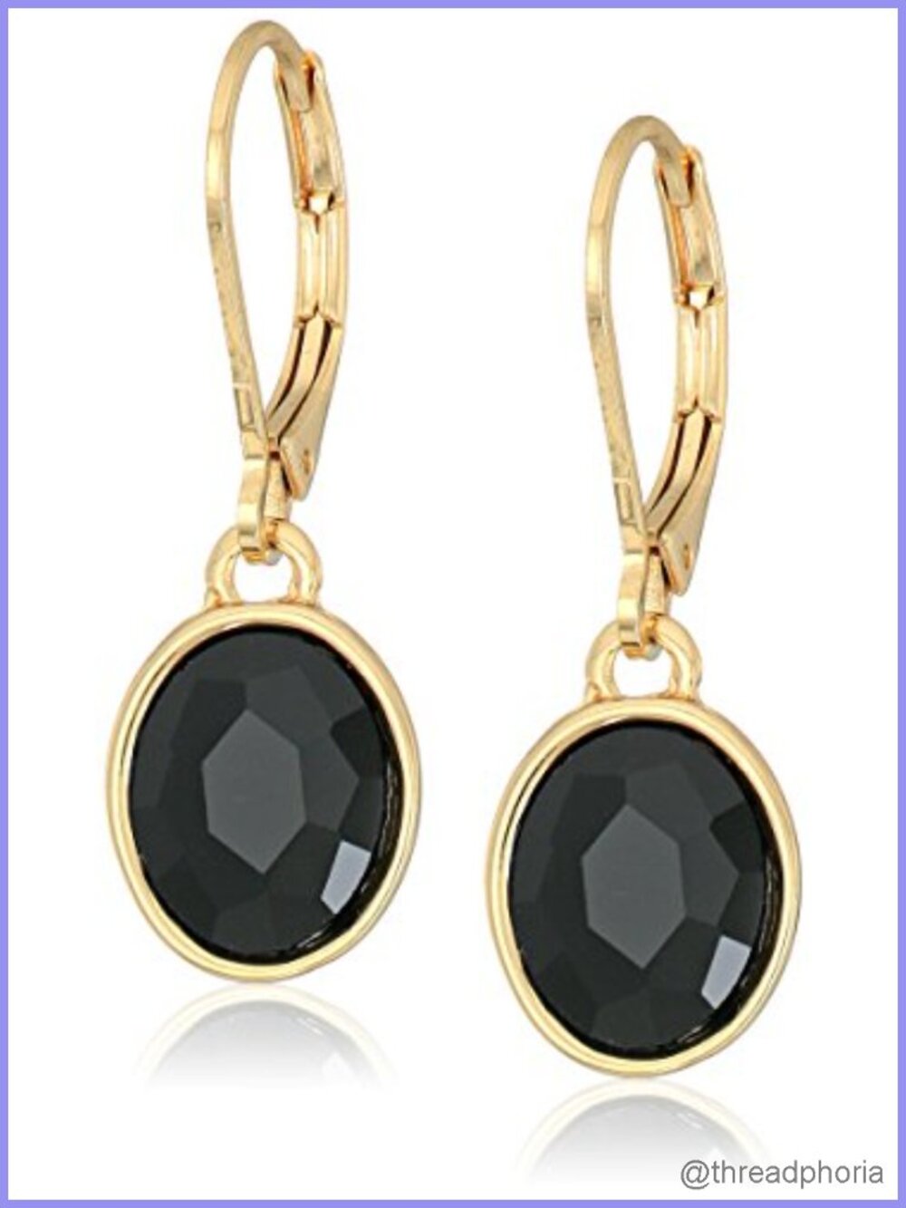Drop Crystal Earrings Gold Plated Glass Lever Back Statement